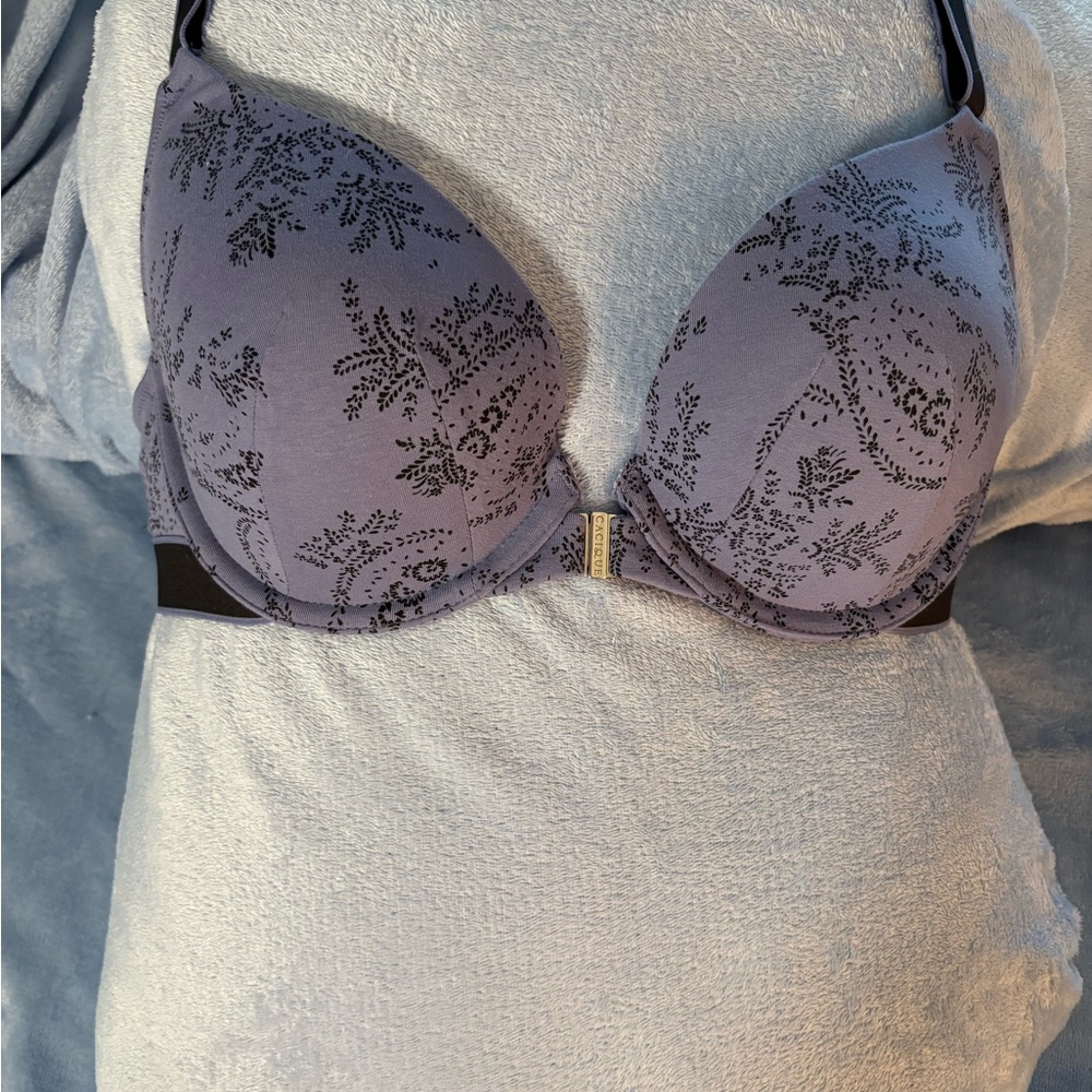 Cacique Front Hook Boost Plunge Women's Bra size 40C in blue
